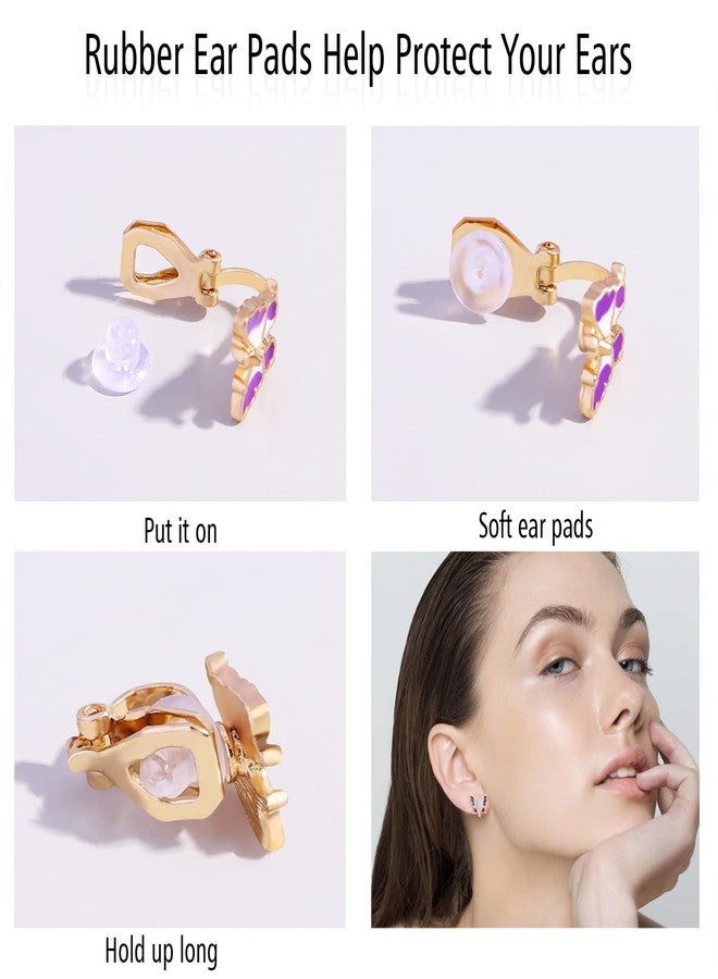 OATHYAN 28 Pairs Clip On Earrings Non Piercing Earrings Hypoallergenic Animal Butterfly Rainbow Flower Mixed Color Painless Non-Piercing Earrings Pack - Image 3
